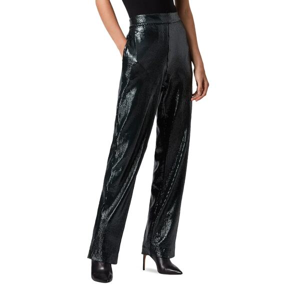 AllSaints Blue Petrol Sequin Leanna Trouser Pants - Picture 1 of 13